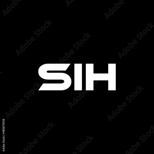 SIH letter logo design with black background in illustrator, vector logo modern alphabet font overlap style. calligraphy designs for logo, Poster, Invitation, etc.