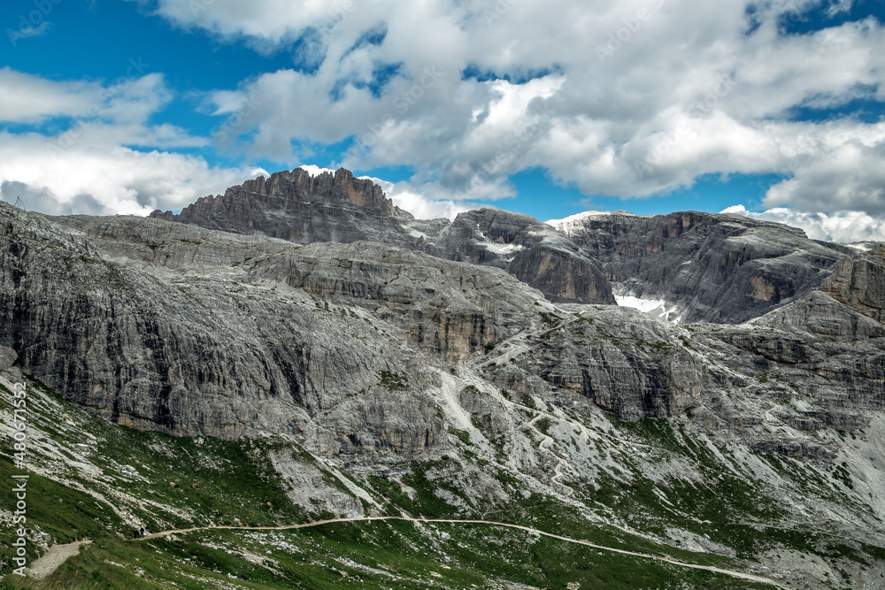 Italian alps landscape in Tre cime Lavaredo dolomite national park