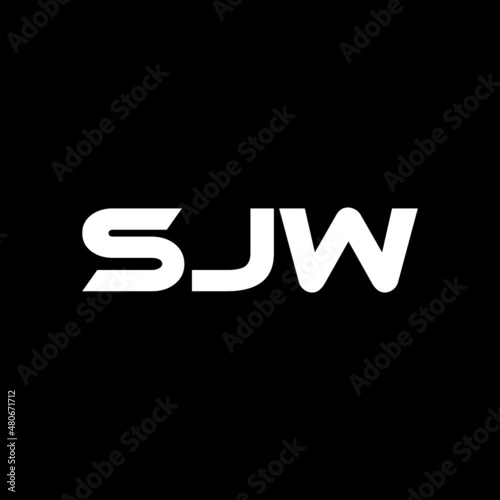 SJW letter logo design with black background in illustrator, vector logo modern alphabet font overlap style. calligraphy designs for logo, Poster, Invitation, etc. photo