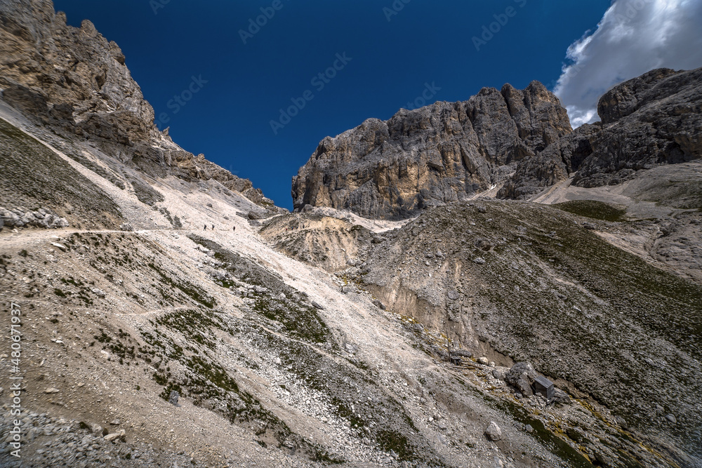 Passo Principe in Catinaccio Dolomite panoramic view, Italy, Trentino Passo Principe in Catinaccio Dolomite panoramic view, Italy, Trentino