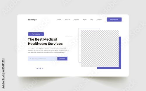 Medical healthcare business website landing page ui template design 