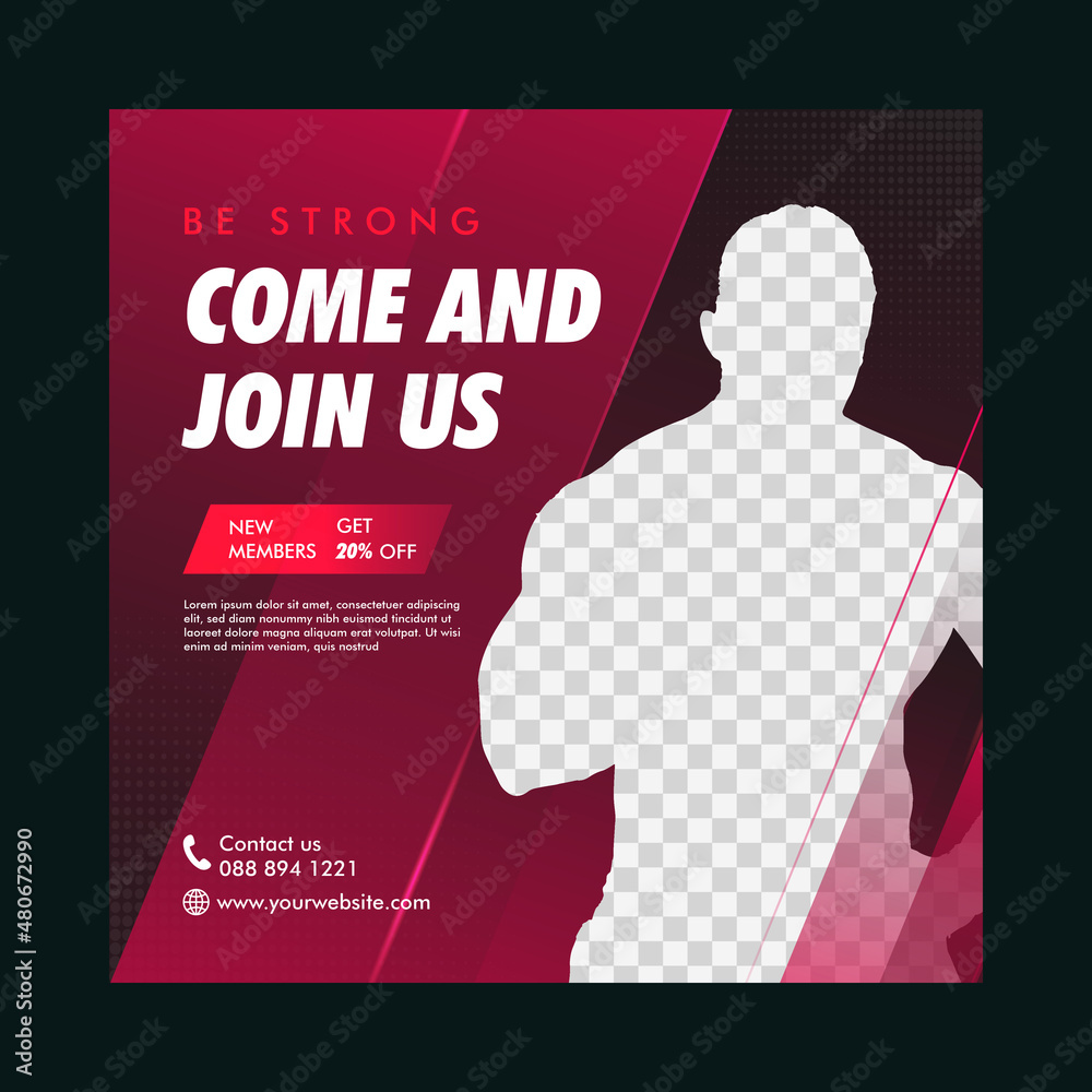 Gym fitness social media post template Gym fitness social media post template