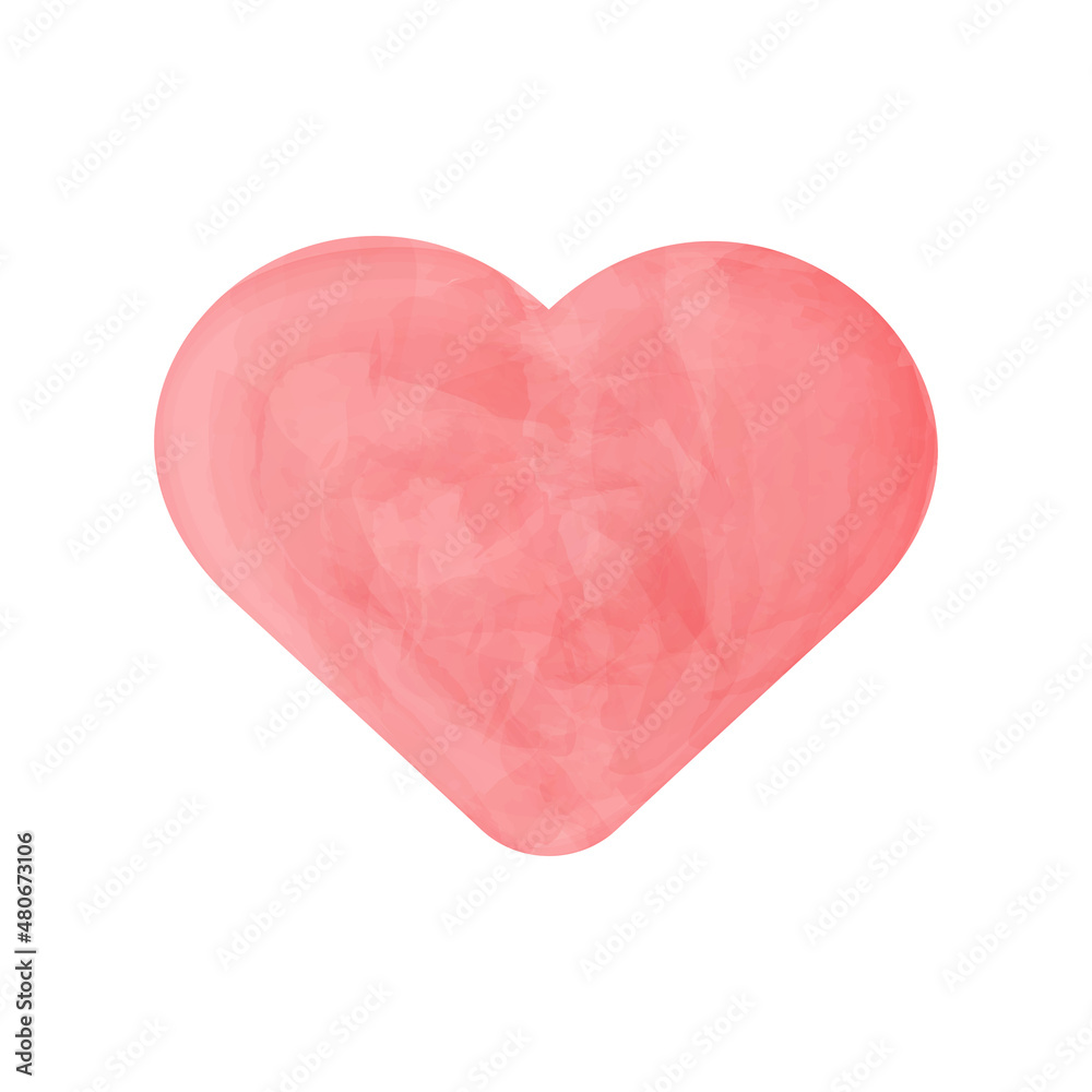 Watercolor Heart on a white background. Cute Heart for your design for Valentine's Day. Vector illustration. Watercolor Heart on a white background. Cute Heart for your design for Valentine's Day. Vector illustration.