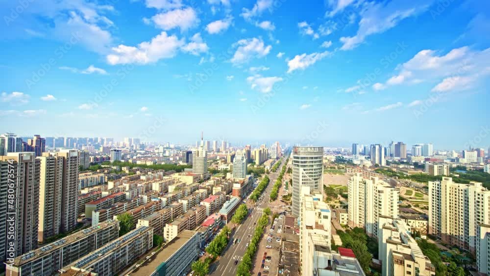Time-lapse of shadows and clouds flowing over the city in China Time-lapse of shadows and clouds flowing over the city in China