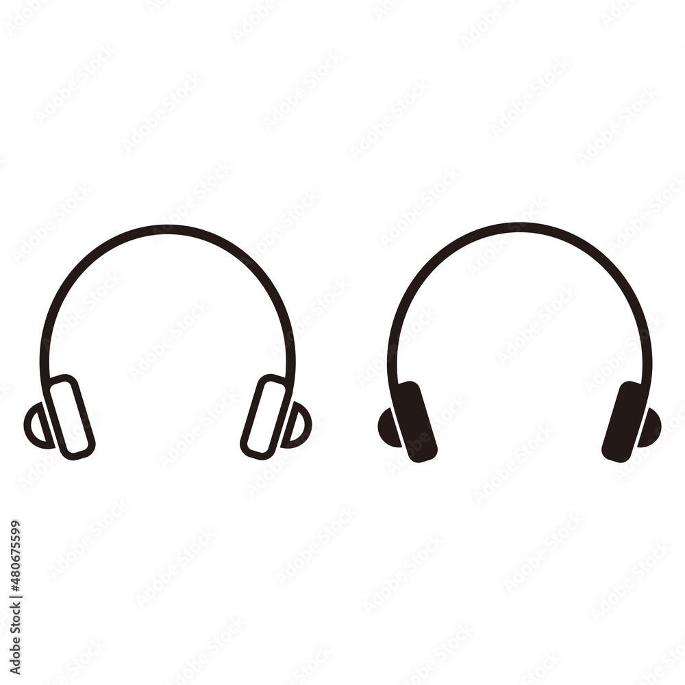 Headphone set icon vector. Headset icon vector symbol Headphone set icon vector. Headset icon vector symbol