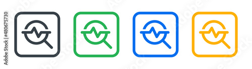 Data analysis icon set. Business research concept