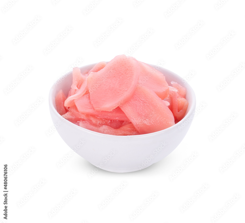 pickled ginger isolated on white background pickled ginger isolated on white background