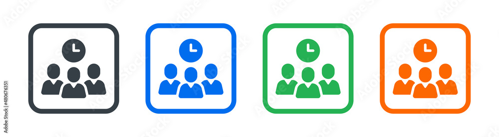 Group of people are waiting icon vector illustration. Group of people are waiting icon vector illustration.