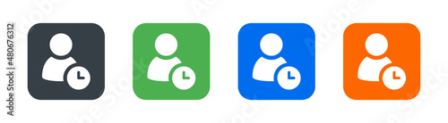 User account waiting for moderation icon vector illustration.