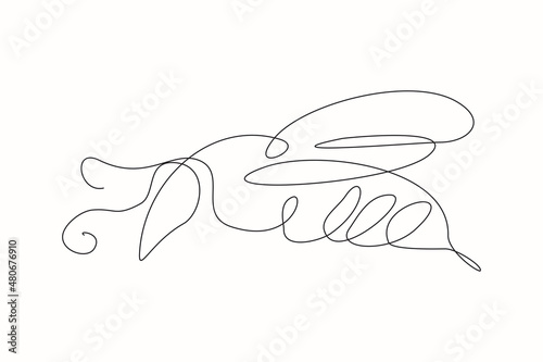 One single line drawing of cute bee for company logo identity. Honeybee farm icon concept from wasp animal shape. Modern continuous line draw graphic design vector illustration