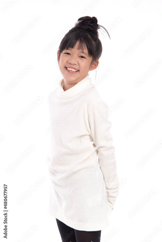 asian girl standing on white background isolated asian girl standing on white background isolated