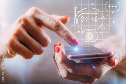 Tablou pe pânză Chatbot offers automated customer support
