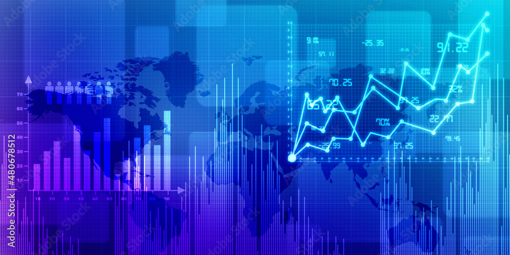 2d rendering Stock market online business concept. business Graph 2d rendering Stock market online business concept. business Graph
