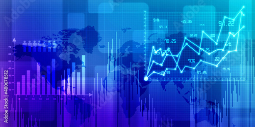 2d rendering Stock market online business concept. business Graph 