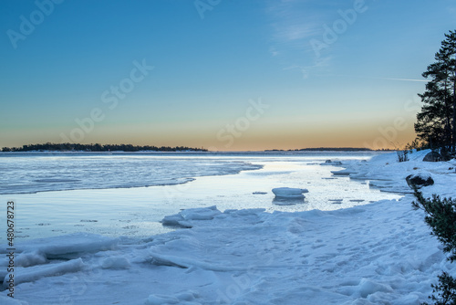 frozen sea in winter © Kati