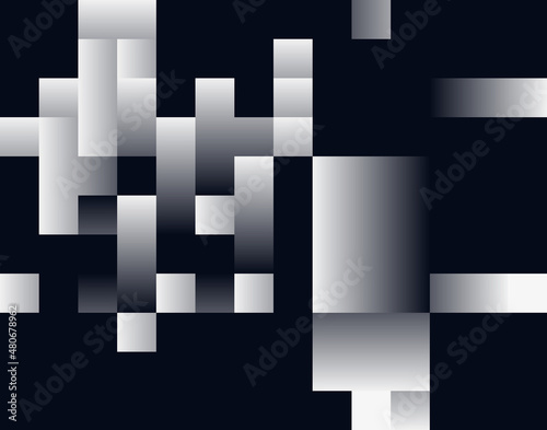 Generative Design Artwork of Abstract Vector Generated Shapes Composition