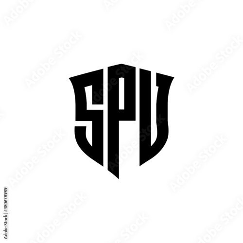 SPU letter logo design with white background in illustrator, vector logo modern alphabet font overlap style. calligraphy designs for logo, Poster, Invitation, etc.