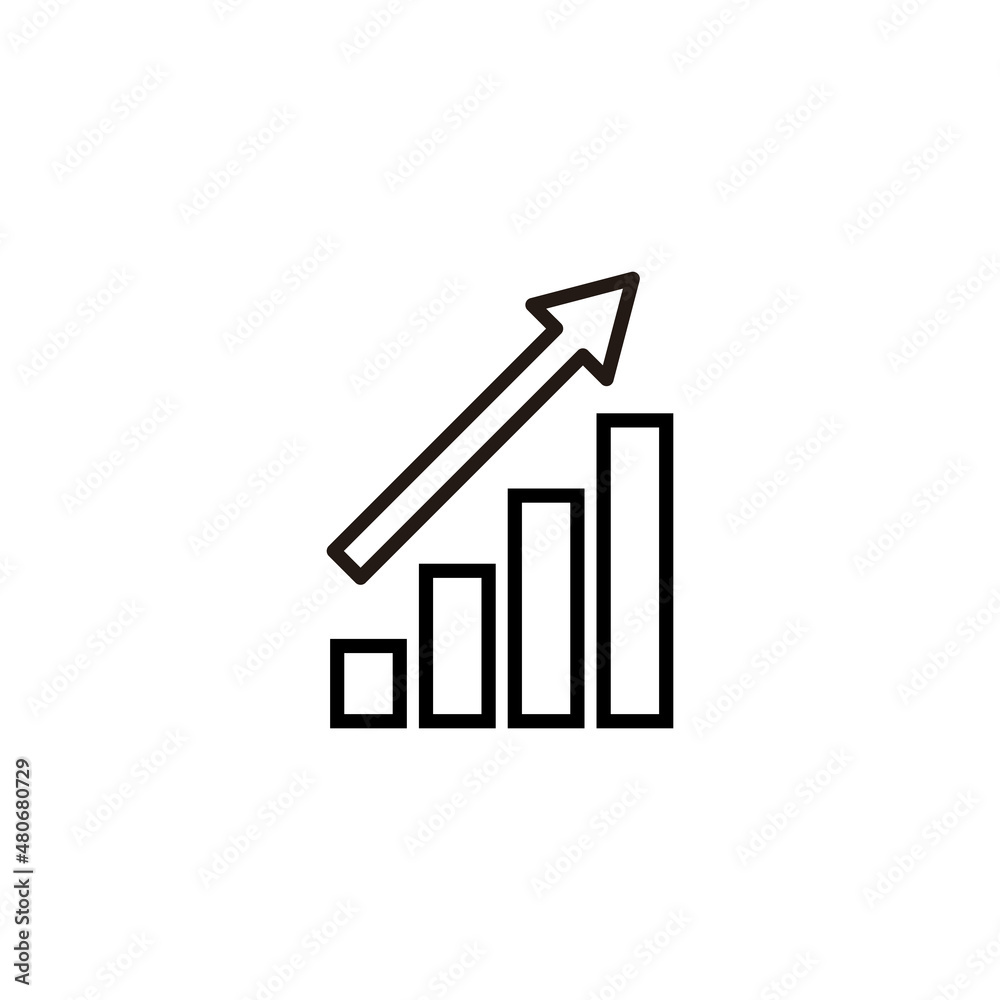 Growing graph Icon. Chart sign and symbol. diagram icon Growing graph Icon. Chart sign and symbol. diagram icon