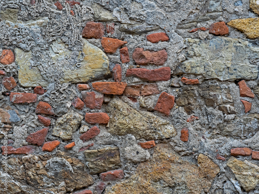 Natural stone masonry partially plastered Natural stone masonry partially plastered