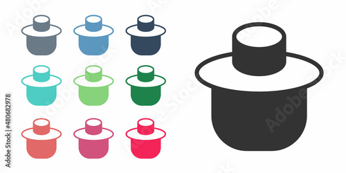 Black Beekeeper with protect hat icon isolated on white background. Special protective uniform. Set icons colorful. Vector