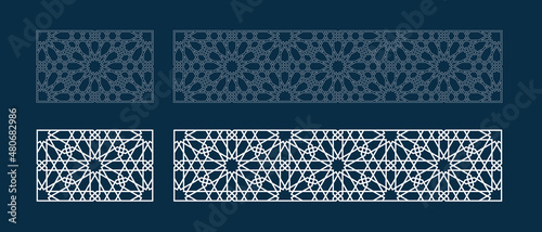 Template Islamic pattern for laser cutting or paper cut. Vector illustration.