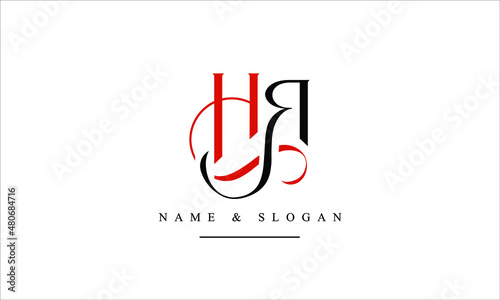 RH, HR, R, H abstract letters logo monogram