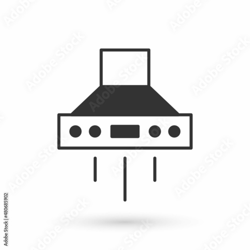 Grey Kitchen extractor fan icon isolated on white background. Cooker hood. Kitchen exhaust. Household appliance. Vector