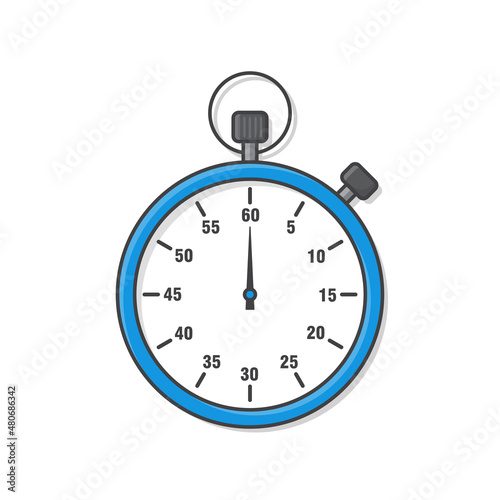 Stopwatch Vector Icon Illustration. Timer Icon