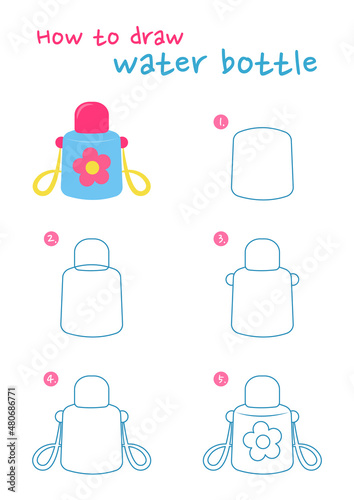 Premium Vector | A simple drawing of a plastic bottle with an opening cap.  bottle with label.