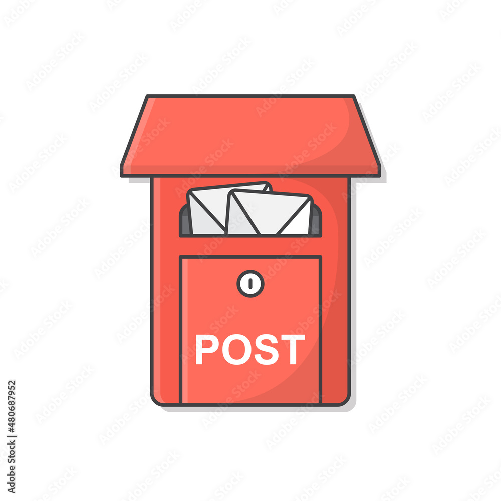 Vecteur Stock Mailbox Vector Icon Illustration. Post Office Box. Full  Letter Box | Adobe Stock