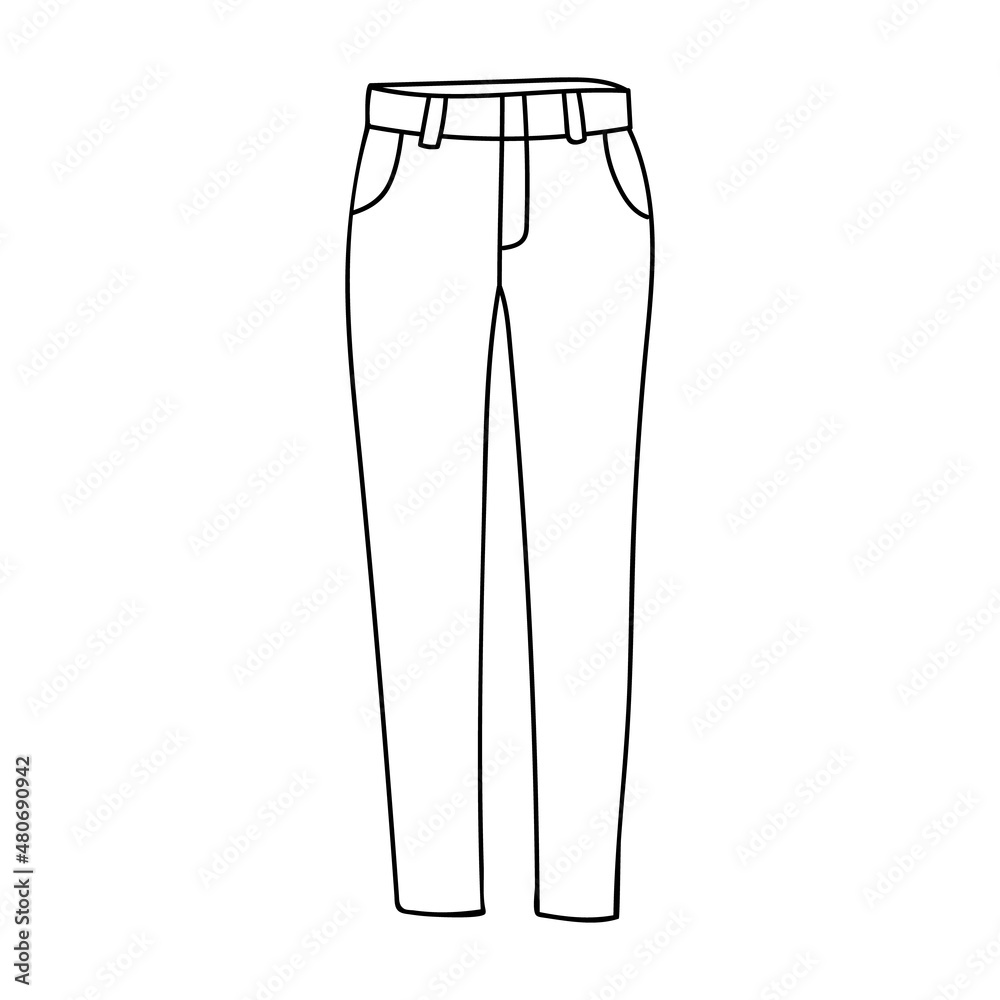 Hand drawn classic pants illustration in vector. Doodle trousers icon in vector. Hand drawn classic pants illustration in vector. Doodle trousers icon in vector.