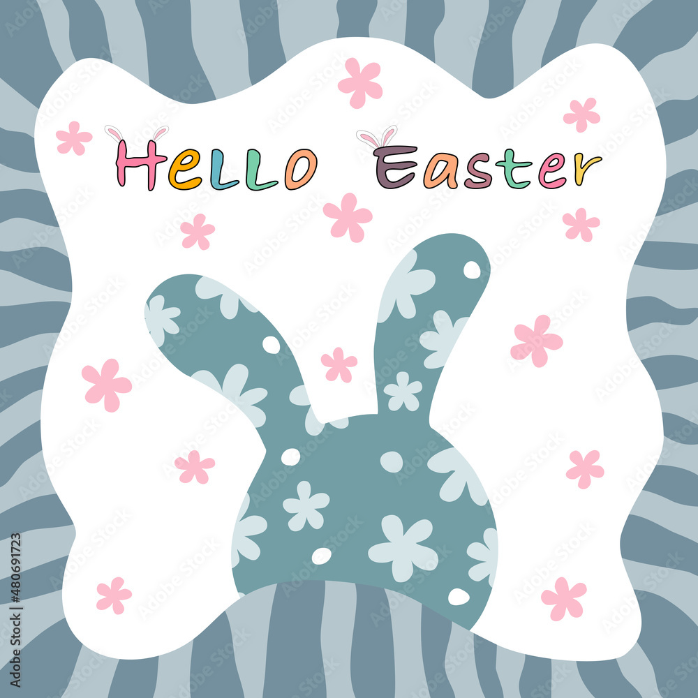 Happy Easter with eggs patterns and cute bunnies Designed in doodle and abstract style for card patterns, posters, banners, covers, printed fabrics, pillow patterns, frames and more.