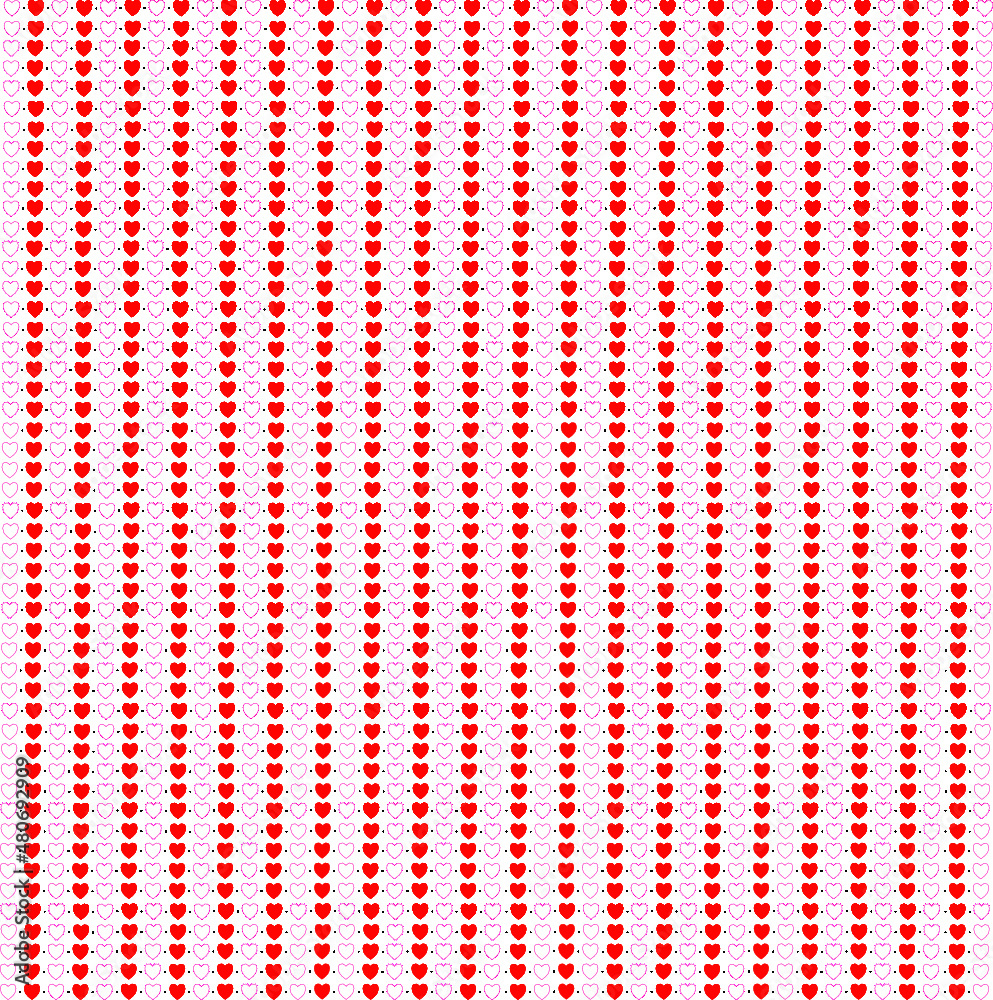 Red and white hearts Red and white hearts