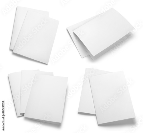 Collection of folded paper sheets, isolated on white background © Yeti Studio