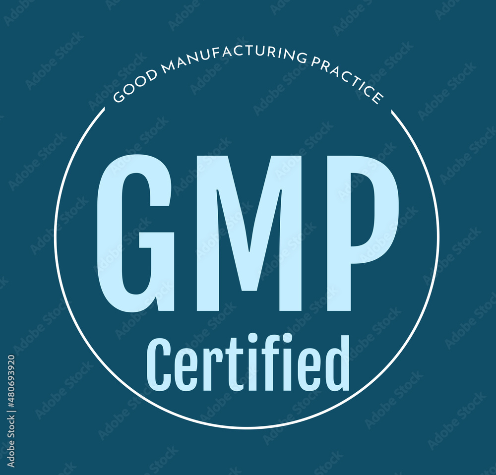 GMP good manufacturing practice certified symbol icon GMP good manufacturing practice certified symbol icon