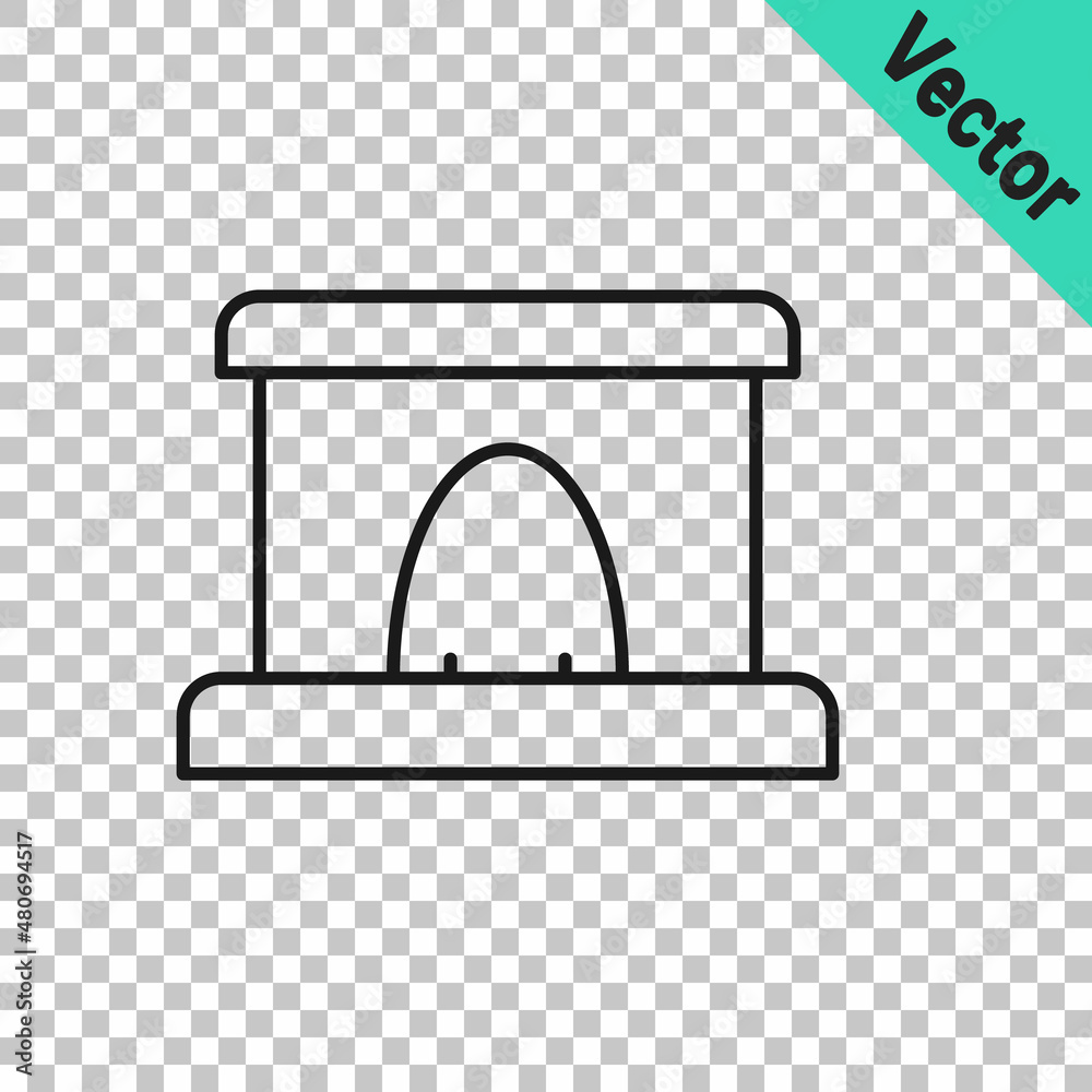 Black line Railway tunnel icon isolated on transparent background. Railroad tunnel. Vector Black line Railway tunnel icon isolated on transparent background. Railroad tunnel. Vector