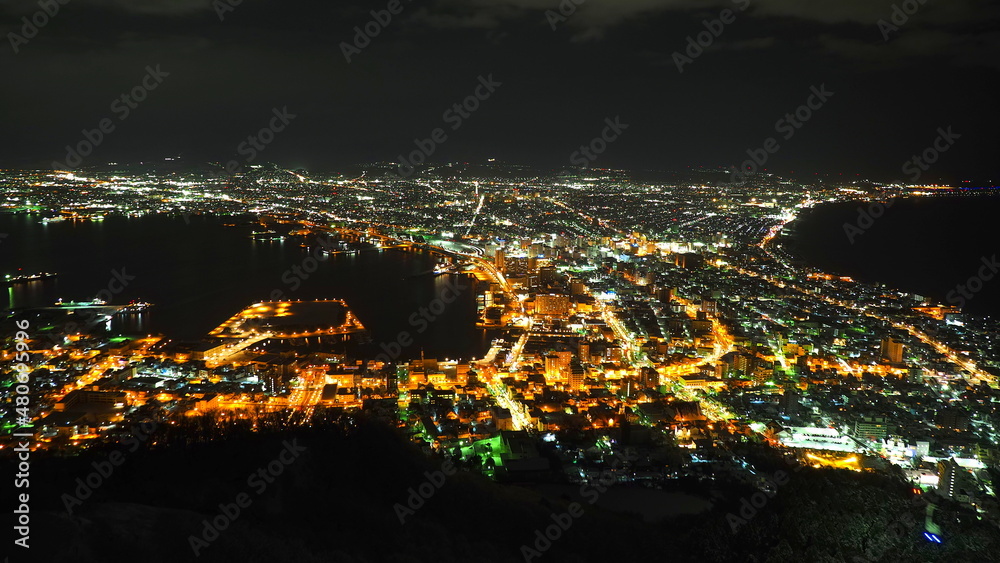 Naklejka premium 冬の函館山山頂からの夜景2
