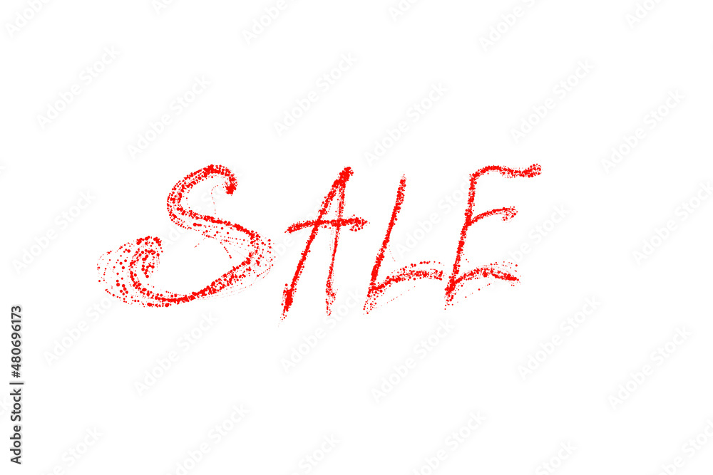 raster illustration banner with the word sale