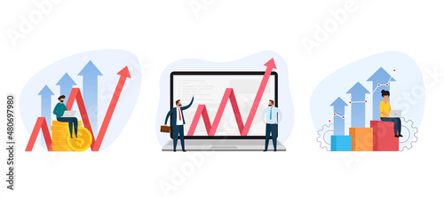 Financial investment analysis concept. Vector illustration of invest analysis, return of investment, investment growth.