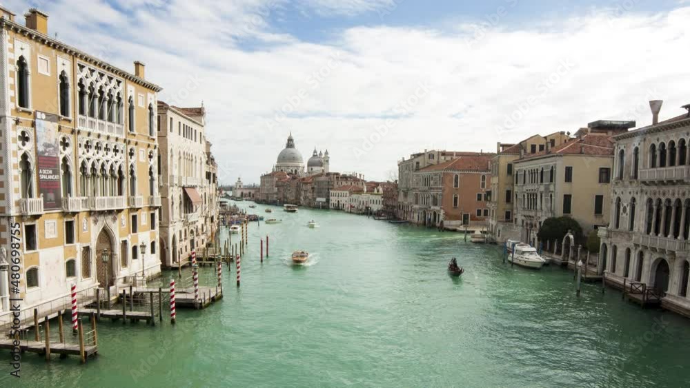Venice, Italy. Gondolas and boats navigating the Grand Canal. 4K Time-lapse Venice, Italy. Gondolas and boats navigating the Grand Canal. 4K Time-lapse
