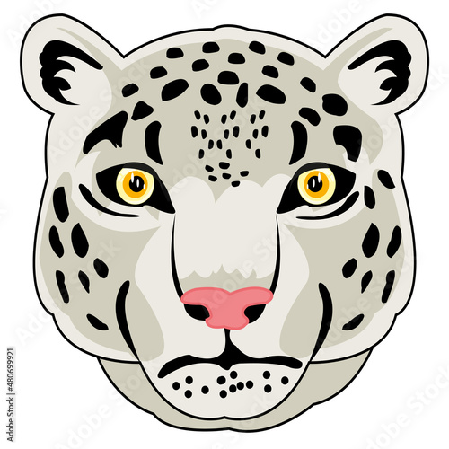 Vector illustration of the wildlife snow snow leopard mug
