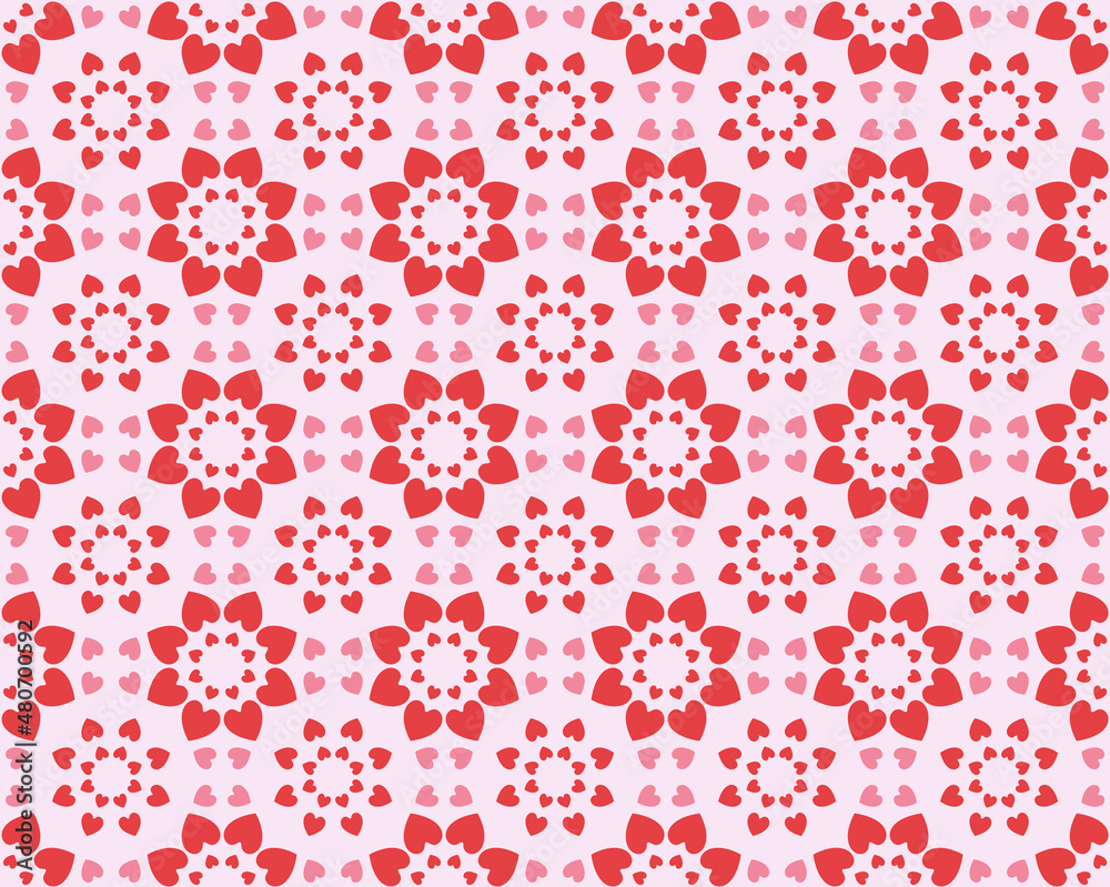 Kaleidoscope of hearts. Seamless vector pattern Kaleidoscope of hearts. Seamless vector pattern