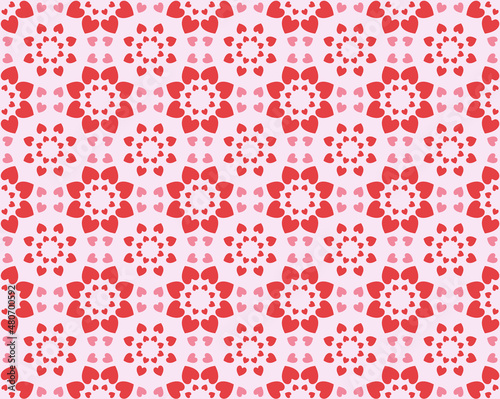 Kaleidoscope of hearts. Seamless vector pattern
