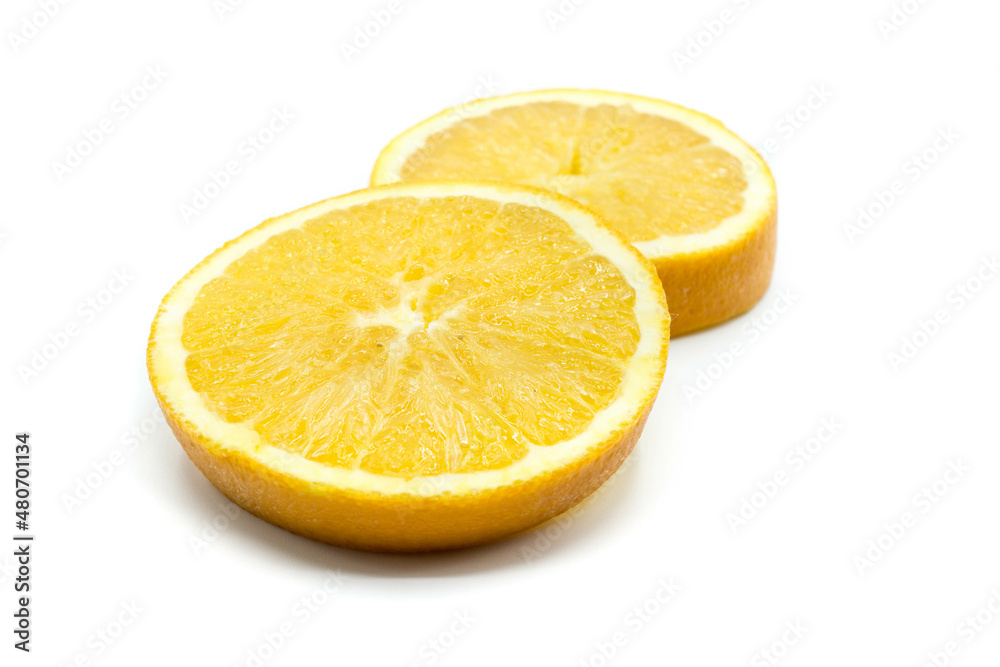 Orange slices isolated on white background Orange slices isolated on white background