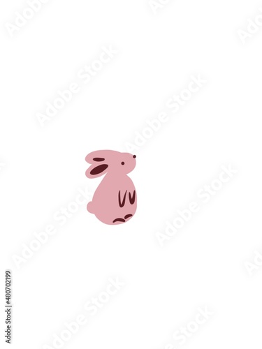 cute pink rabbit  icon rabbit  bunny