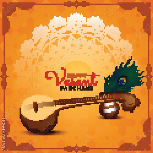 Happy Vasant Panchami Indian cultural festival background design
