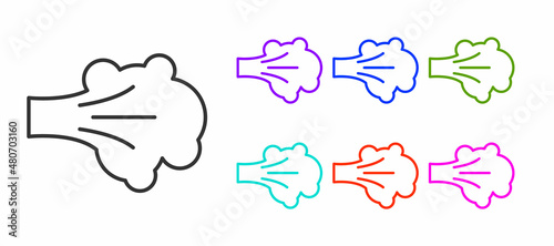 Black line Paint spray icon isolated on white background. Set icons colorful. Vector