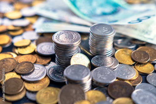 Obraz na plátně Polish zlotys and pennies