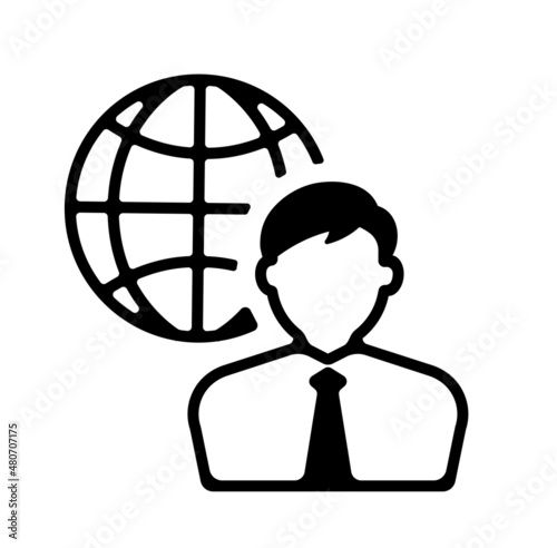 Diplomat, Local employee vector icon illustration