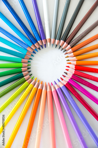 Genuine Non Photoshoped Pack of Thirty-six Colours Colouring Pencils in a Circle Round Shape